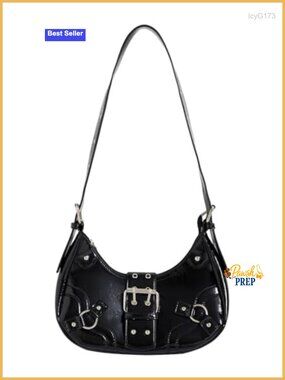 Verdusa Y2K Goth Handbag Studded PU Leather Clutch Shoulder Bag Punk
